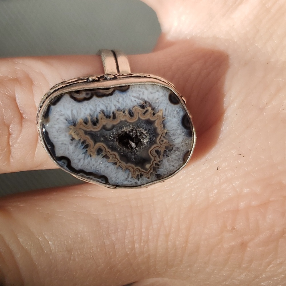 New Solar Agate 925 Silver Ring.